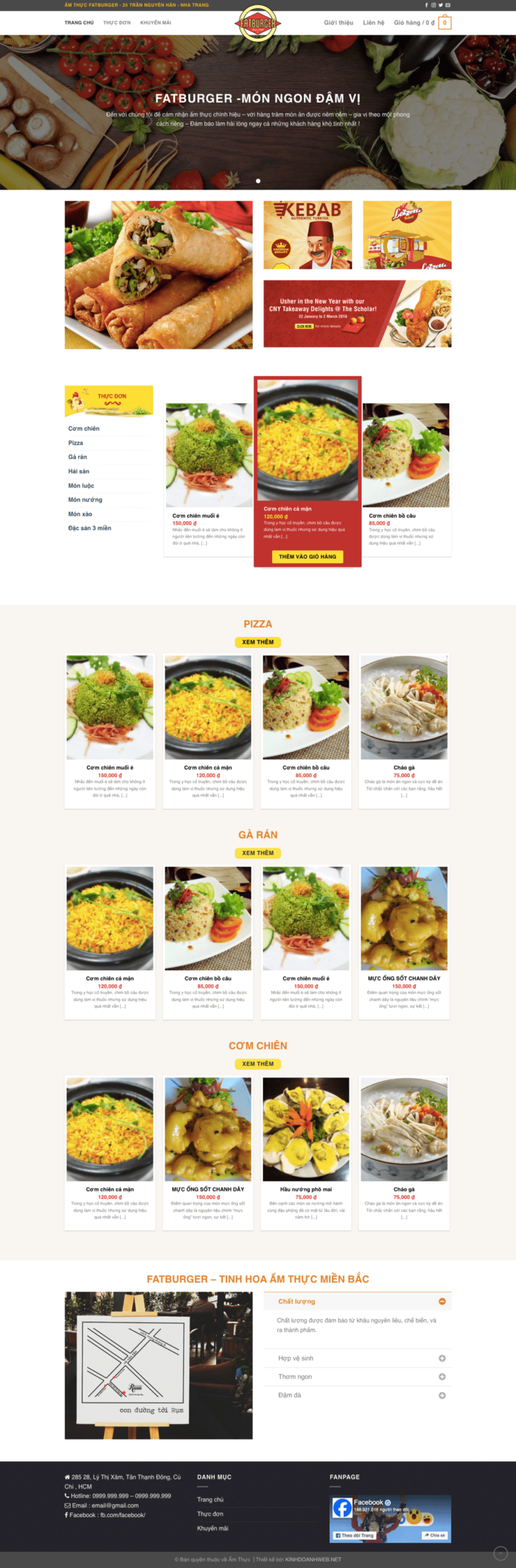 Ẩm thực - Mẫu website nội dung ăn uống