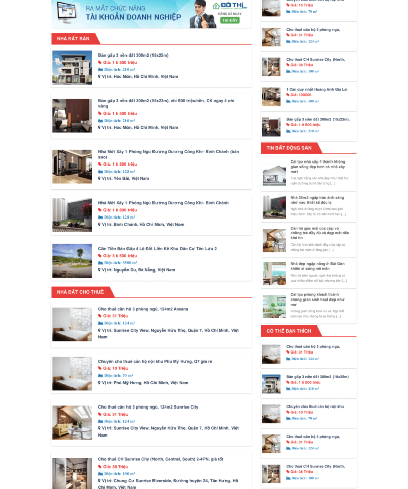 Bất động sản 05 - Mẫu website giới thiệu về bất động sản không có giỏ hàng
