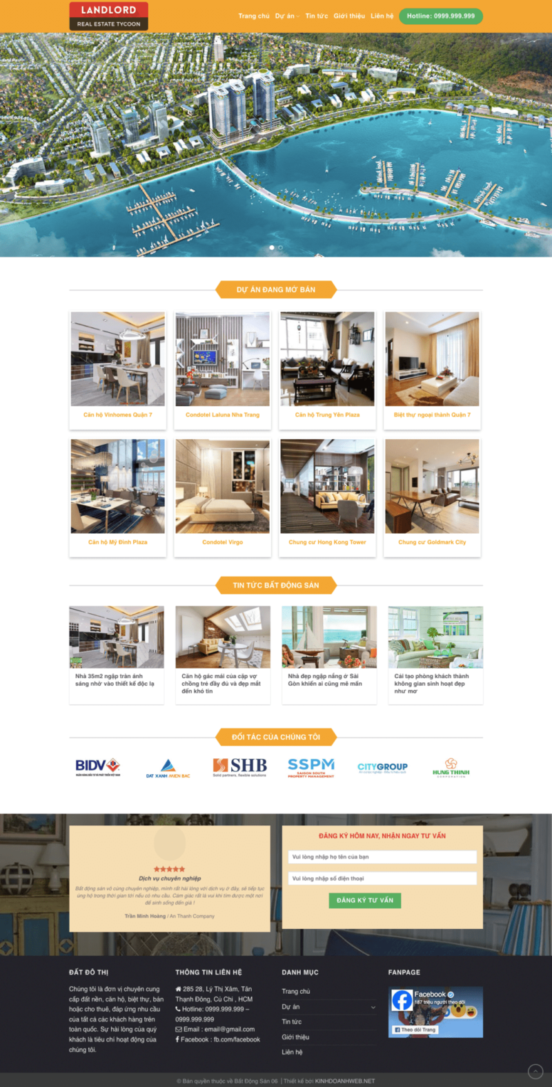 Bất động sản 06 – Mẫu website giới thiệu về bất động sản không có giỏ hàng