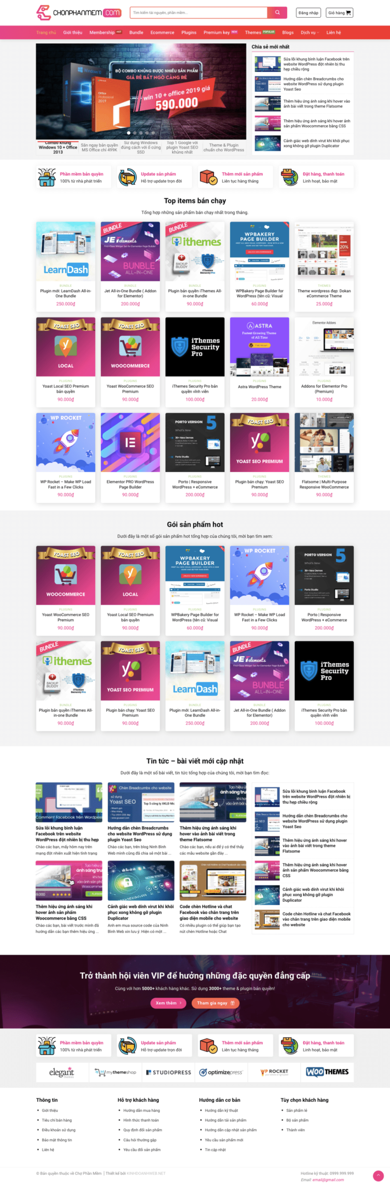 Chợ Phần Mềm – Mẫu website bán theme, plugin wordpress