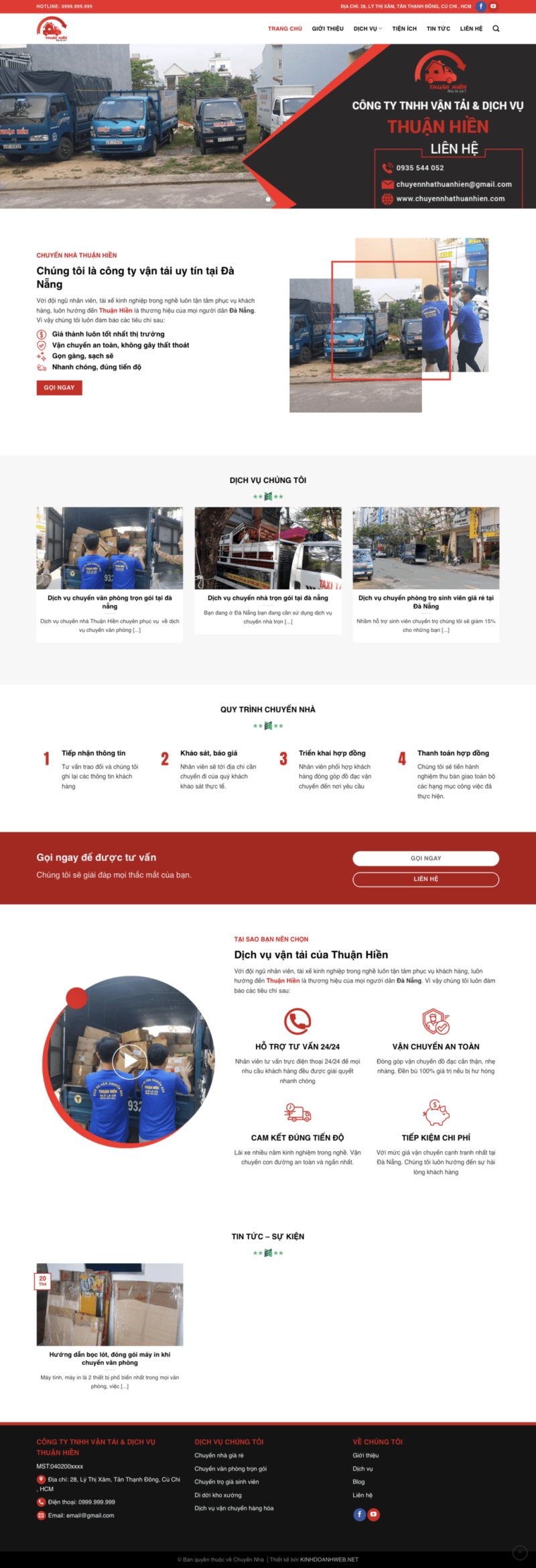 Chuyển nhà - Mẫu website nội dung tin tức về nội dung chuyển nhà