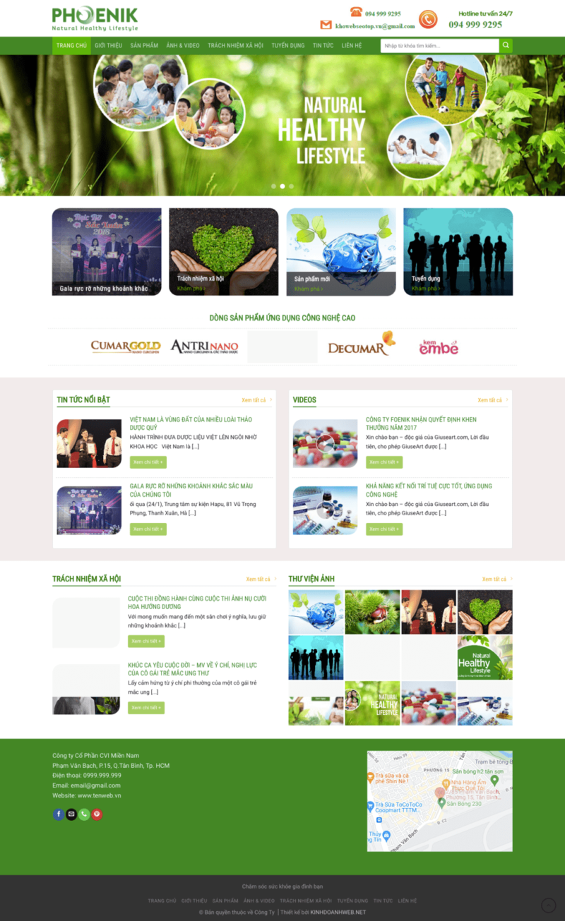 Công ty - Mẫu website giới thiệu về công ty không có giỏ hàng