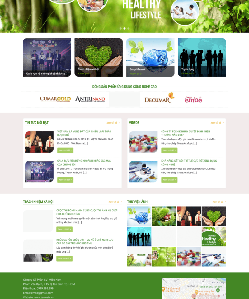 Công ty - Mẫu website giới thiệu về công ty không có giỏ hàng