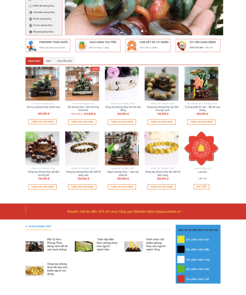 Đá quý – Mẫu website bán đá quý