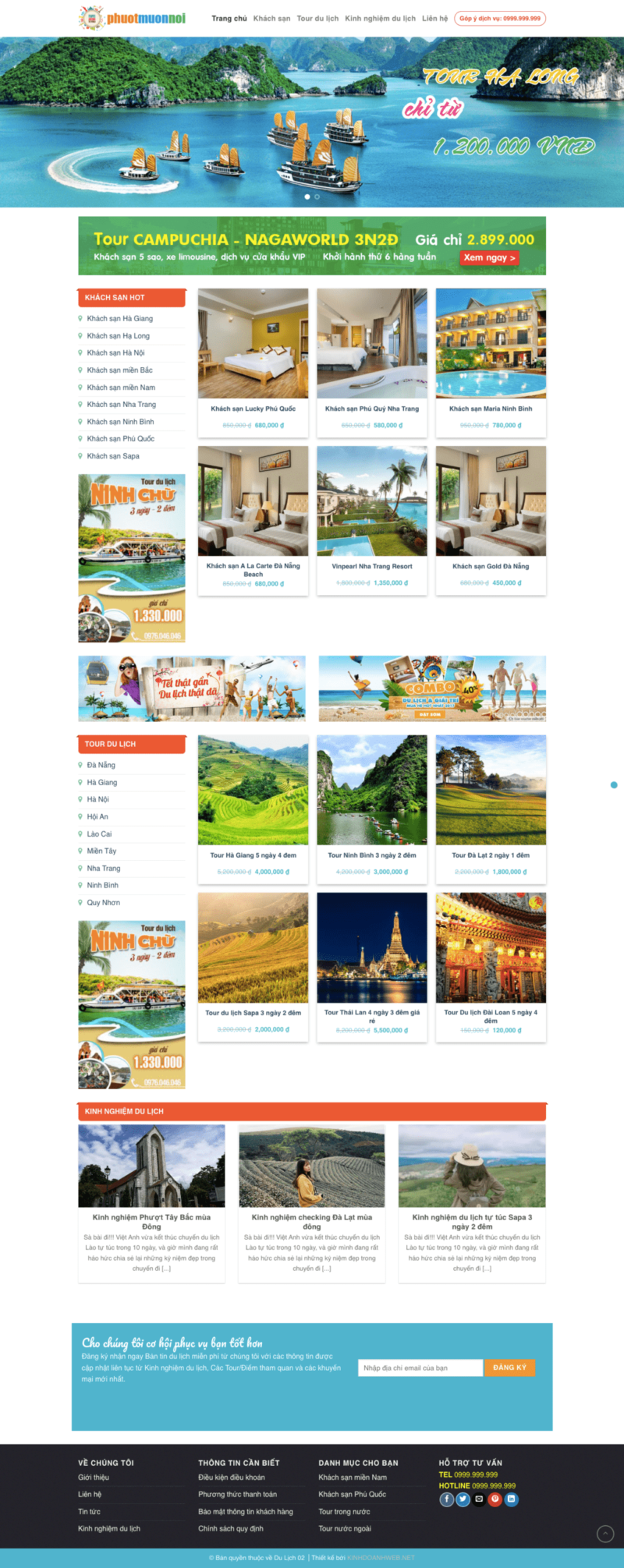 Du lịch 02 – Mẫu website giới thiệu về dịch vụ du lịch