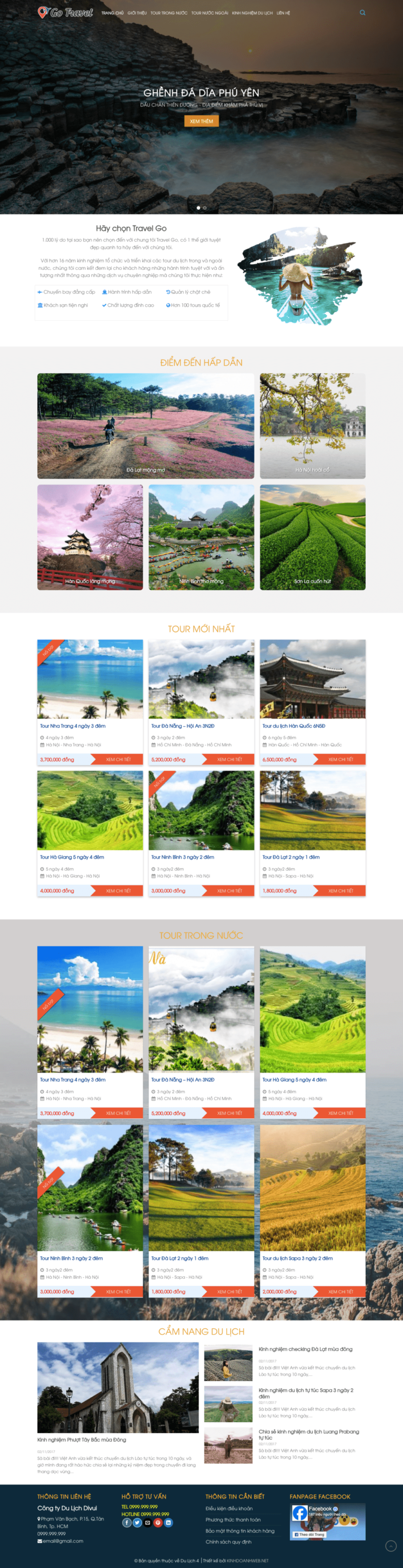 Du lịch 04 – Mẫu website giới thiệu về dịch vụ du lịch