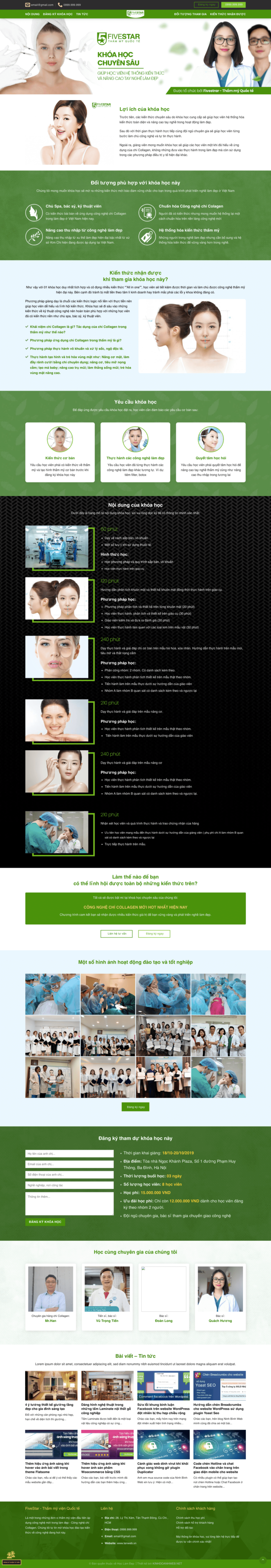 Học làm đẹp - Mẫu website nội dung tin tức chủ đề làm đẹp