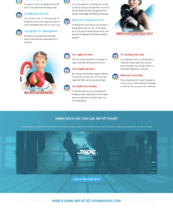 Học võ thuật - Mẫu website planding page giới thiệu lớp võ thuật