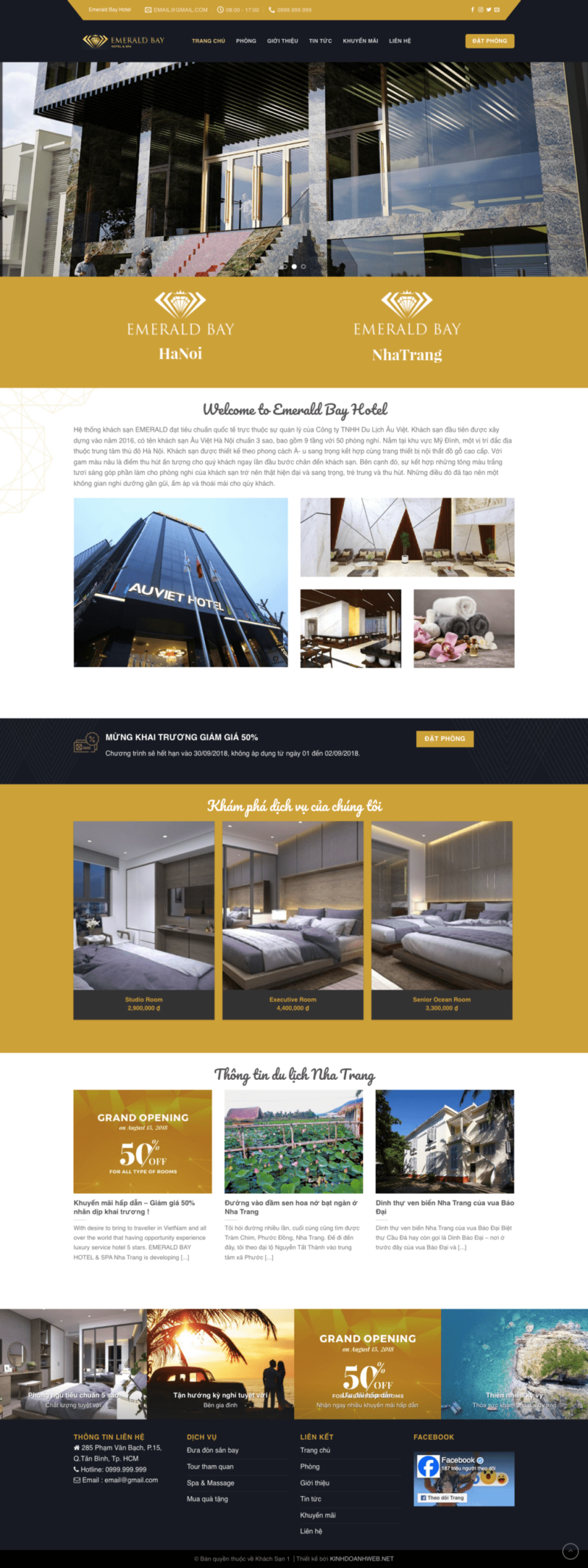 Khách sạn 01 - Mẫu website giới thiệu về dịch vụ khách sạn