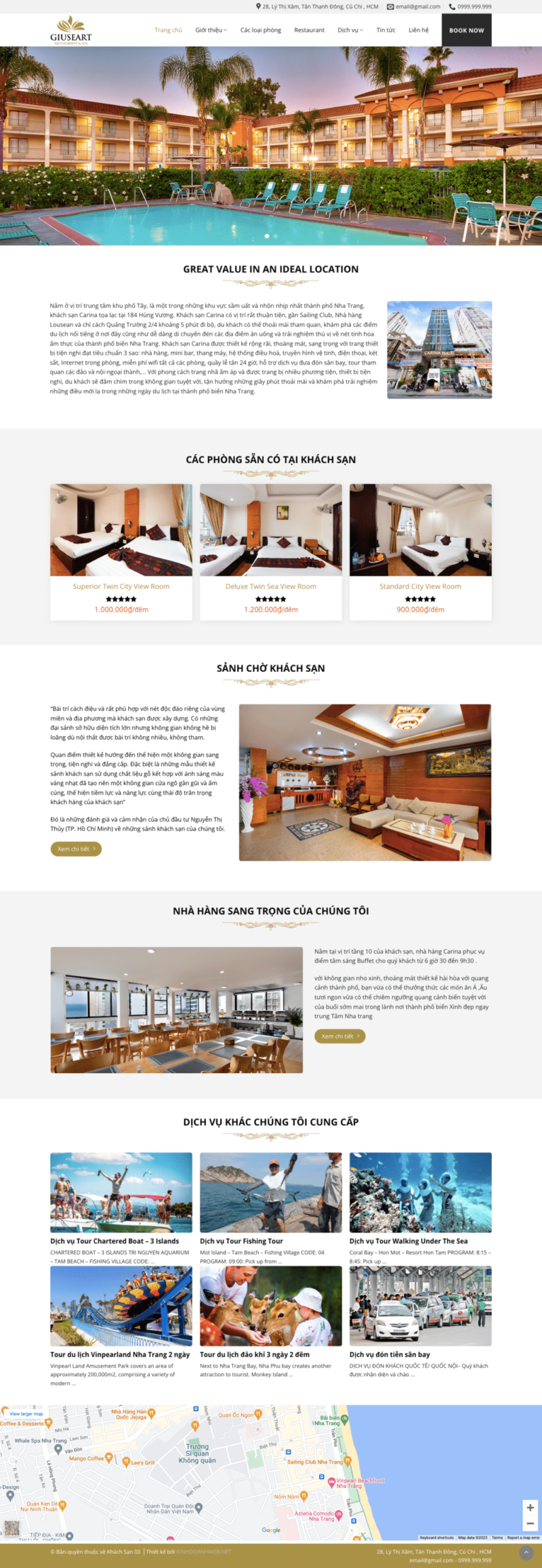 Khách sạn 03 - Mẫu website giới thiệu về dịch vụ khách sạn