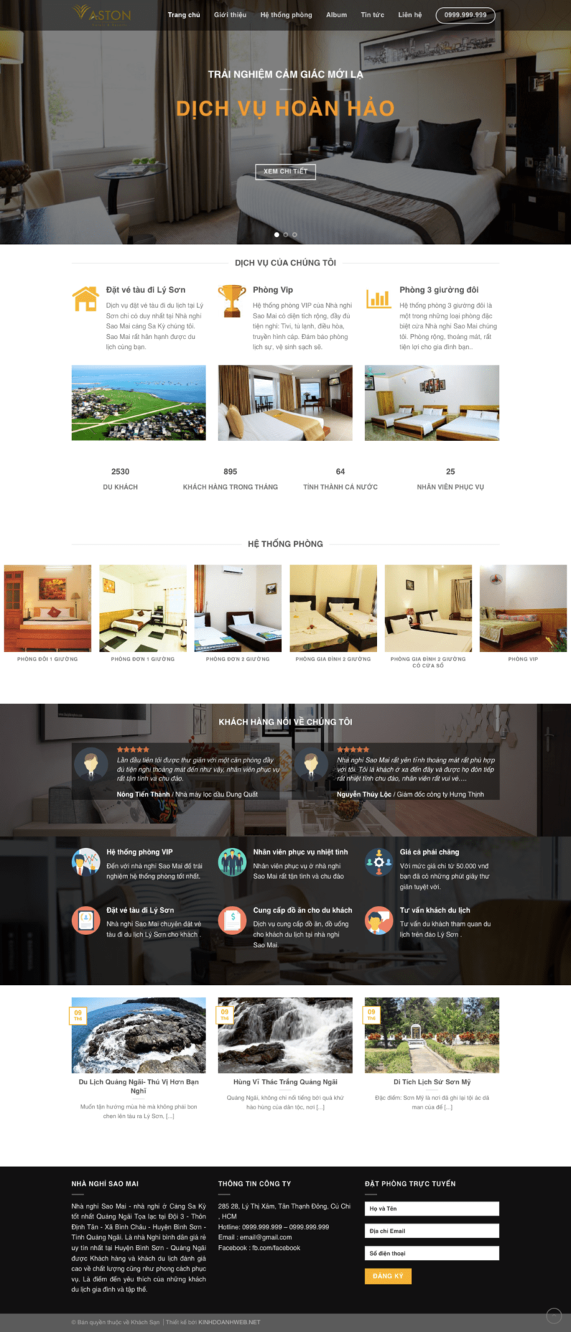 Khách sạn - Mẫu website giới thiệu về dịch vụ khách sạn
