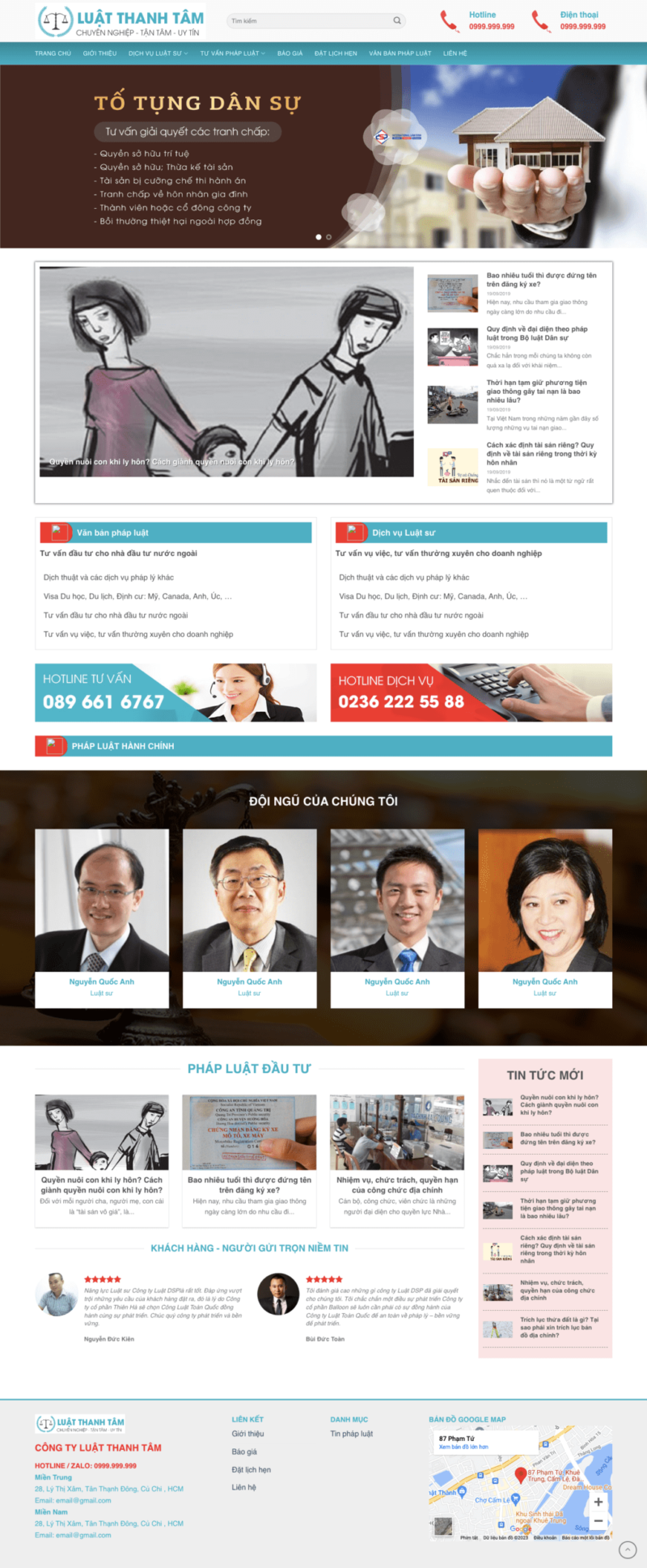 Luật sư - Mẫu website nội dung tin tức về luật