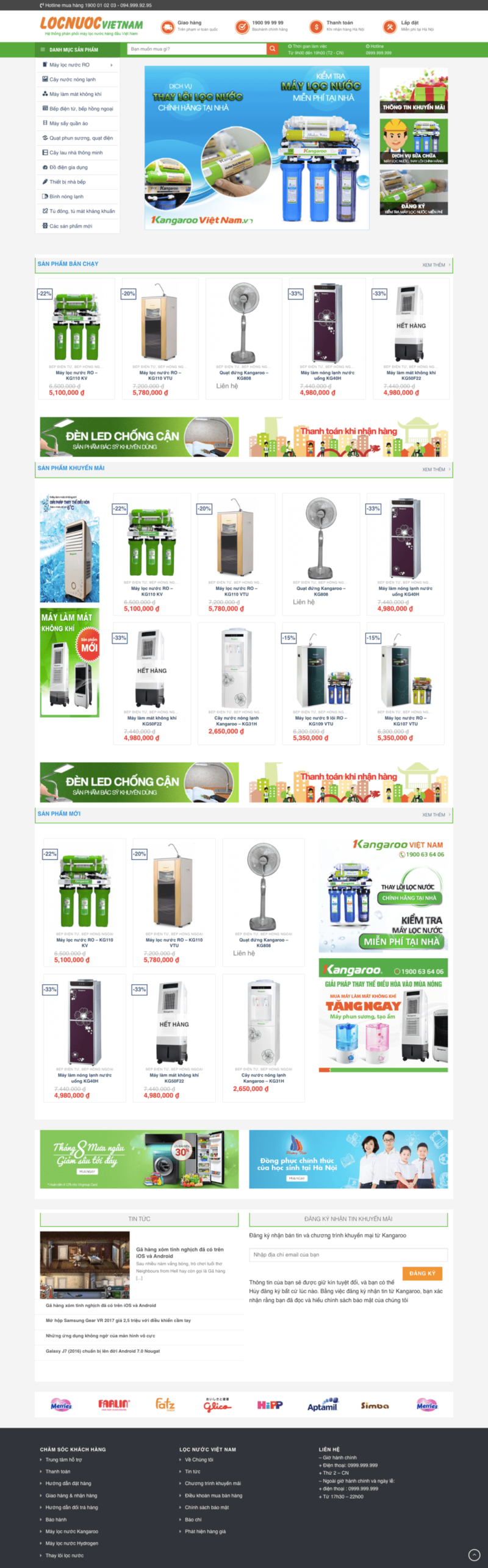 Máy lọc nước – Mẫu website bán máy lọc nước