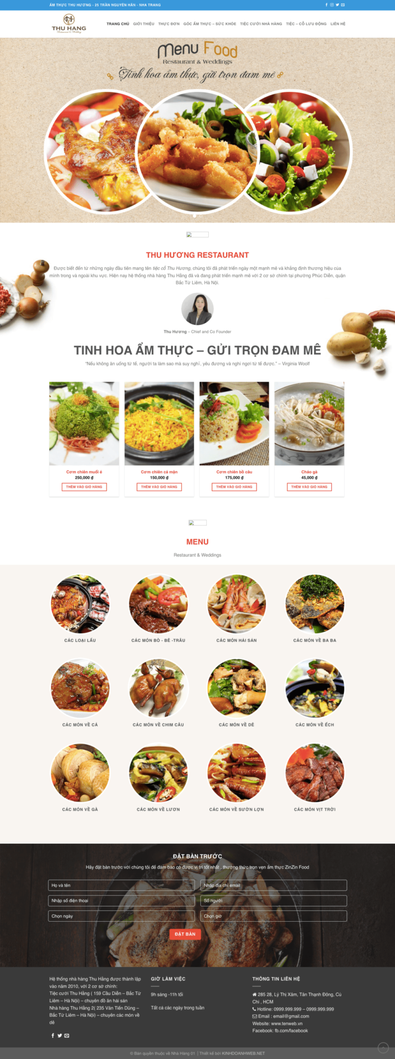 Nhà hàng 01 - Mẫu website nội dung ăn uống