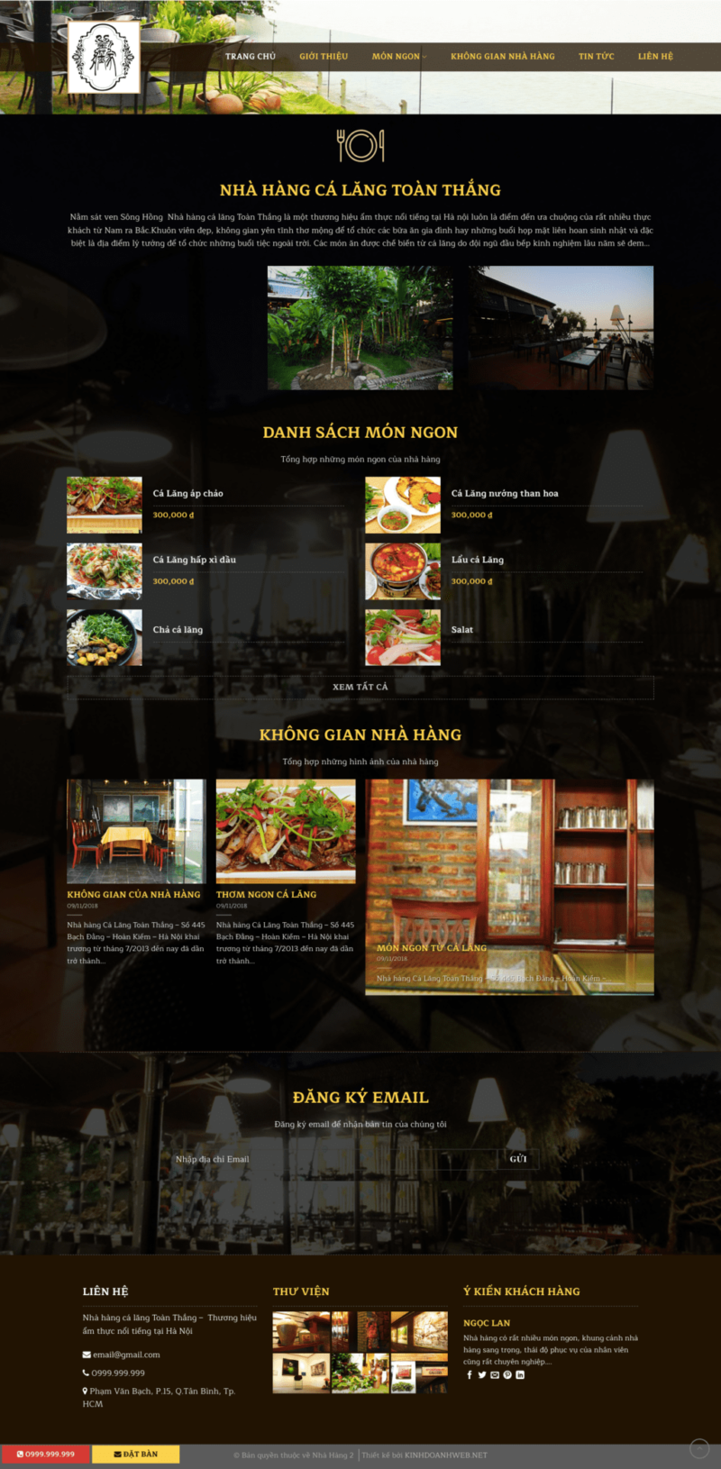 Nhà hàng 02 - Mẫu website nội dung ăn uống