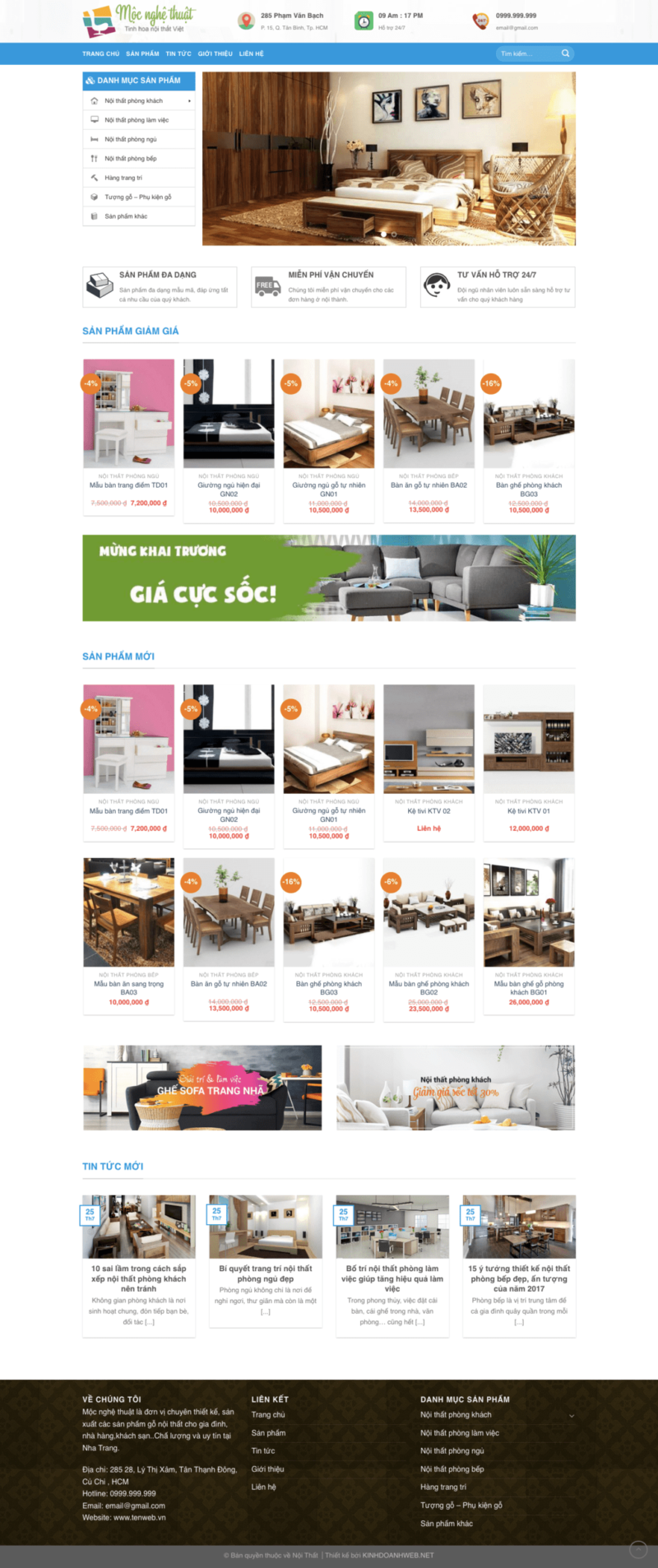 Nội thất - Mẫu website giới thiệu về nội thất