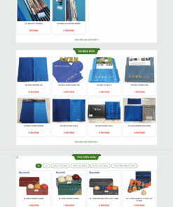 Phụ kiện bida - Mẫu website bán các sản phẩm phụ kiện bida