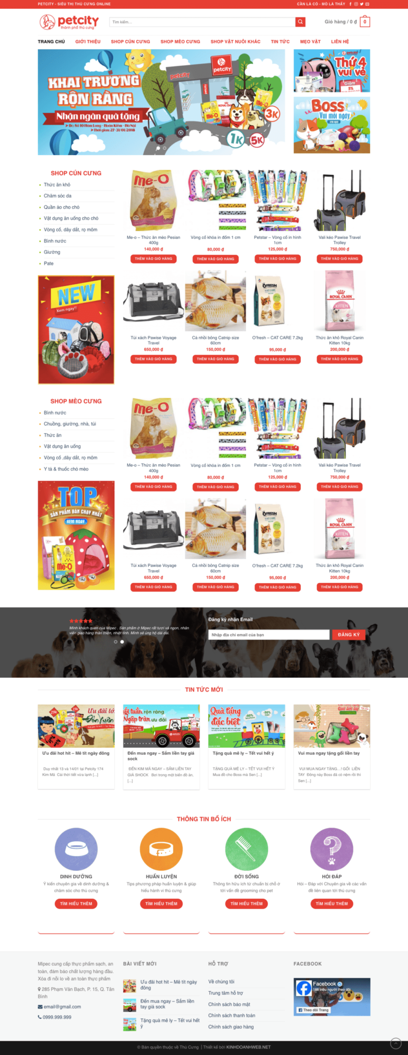 Thú cưng – Mẫu website bán các sản phẩm thú cưng