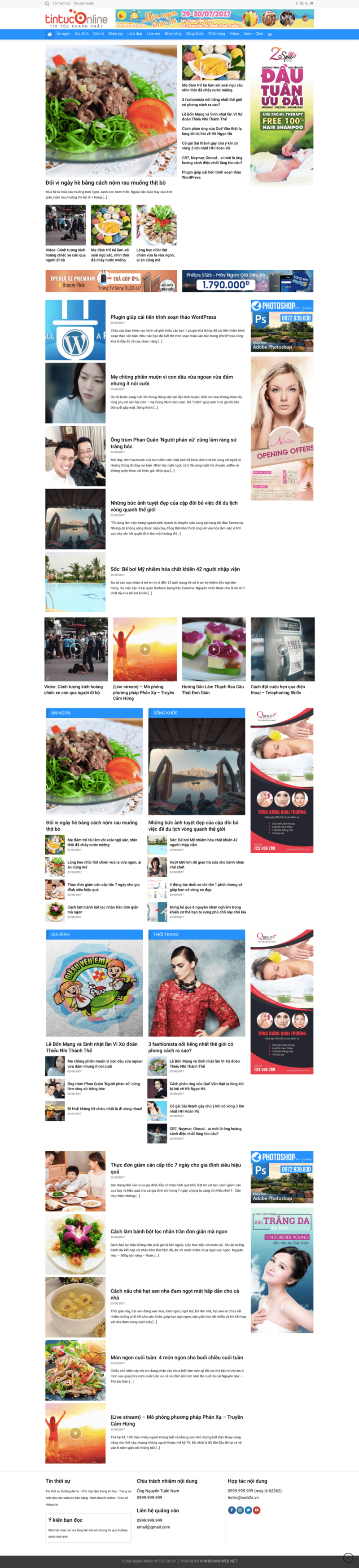Tin tức 01 - Mẫu website nội dung tin tức
