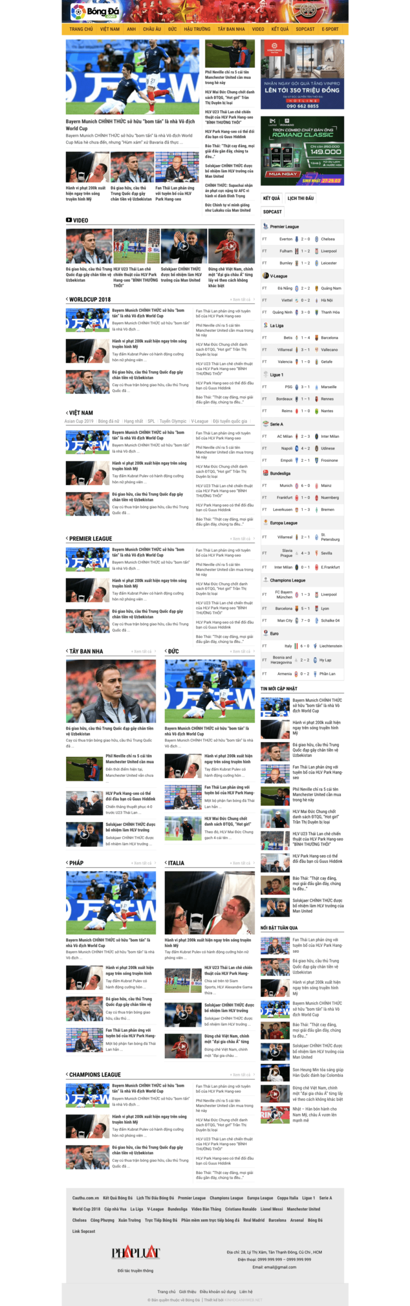 Tin tức - Mẫu website nội dung tin tức