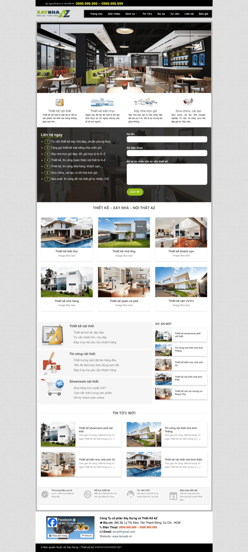 Xây dựng - Mẫu website giới thiệu về nội thất